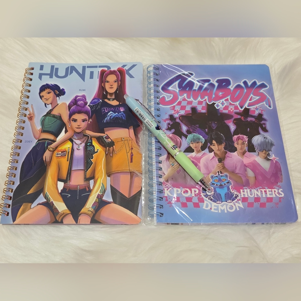 K Pop Demon Hunters Colorful Spiral Notebook Set with Pen